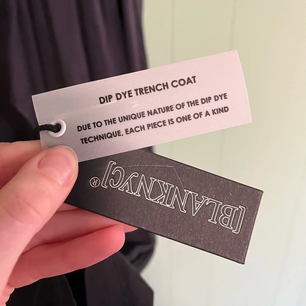 NWT BLANK NYC Dip Dye Dual Tone Gray Black Trench Coat Open Tunic Women'… - Picture 13 of 16